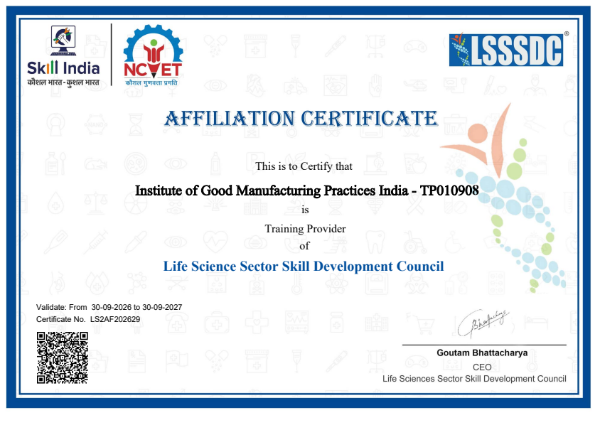 Affiliation certificate