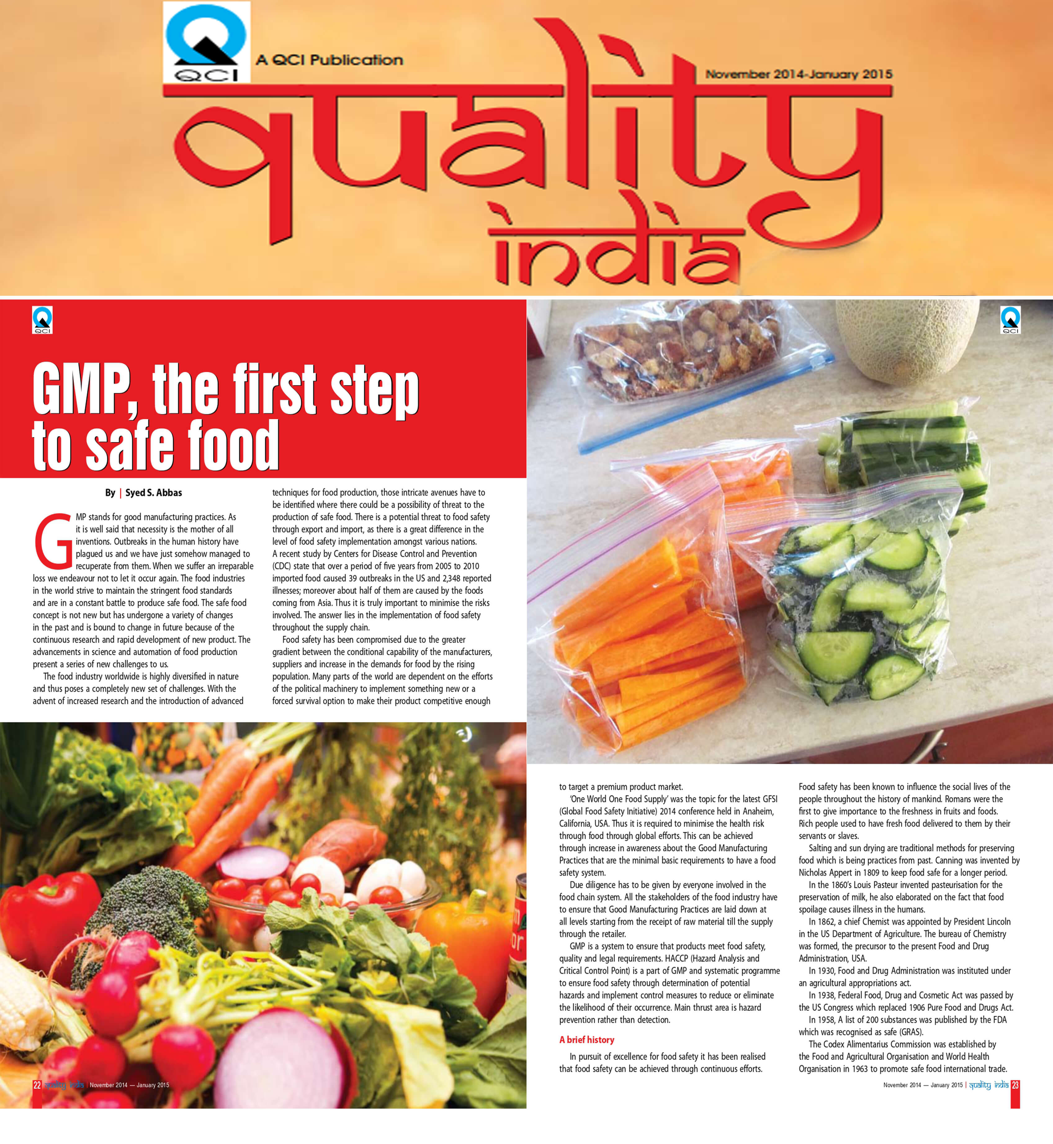 GMP, the first step to safe food