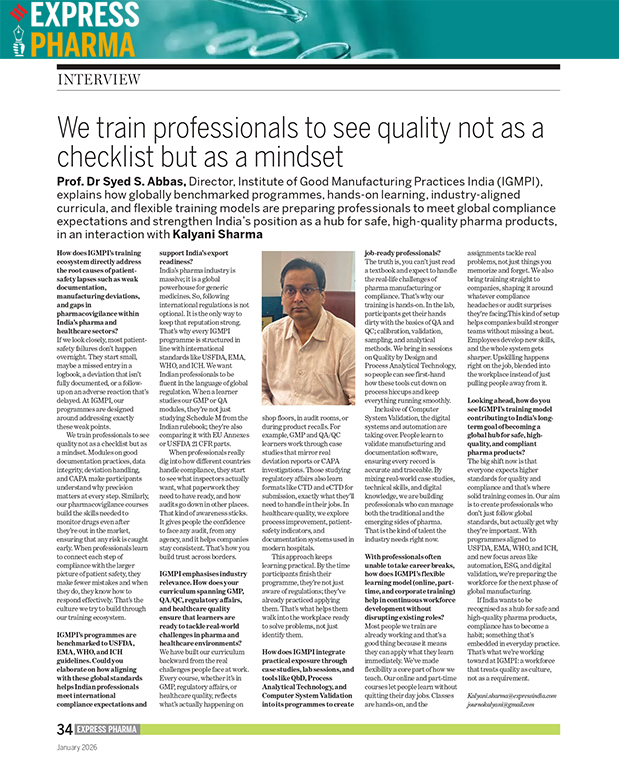 We train professionals to see quality not as a checklist but as a mindset