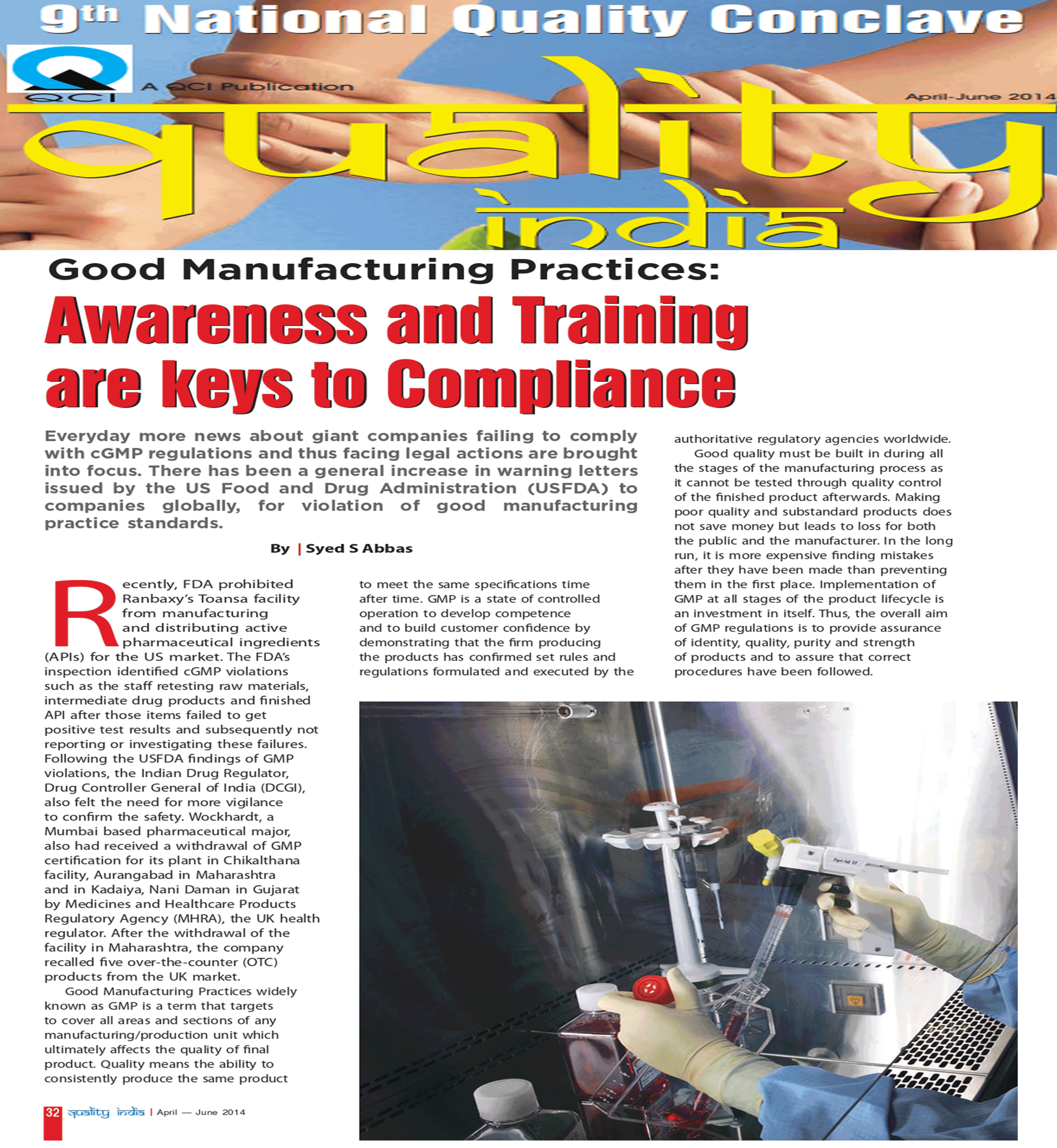 Good Manufacturing Practices: Awareness and Training are Keys to Compliance