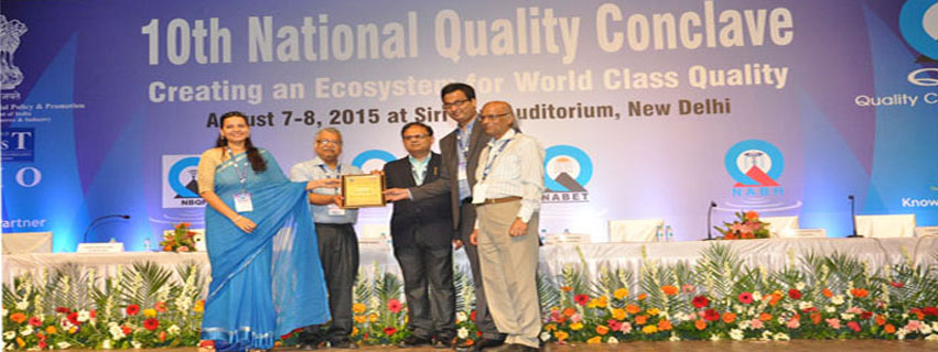 Conferment of Quality Council of India (QCI) - D.L. Shah National Quality Award